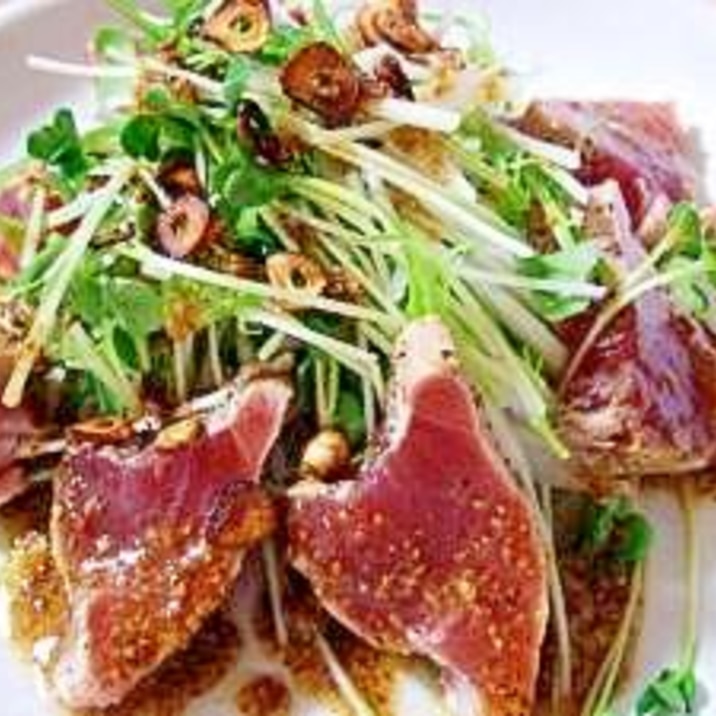 カツオのステーキ~粒マスタードソース~
